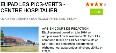 palmares EHPAD Romorantin